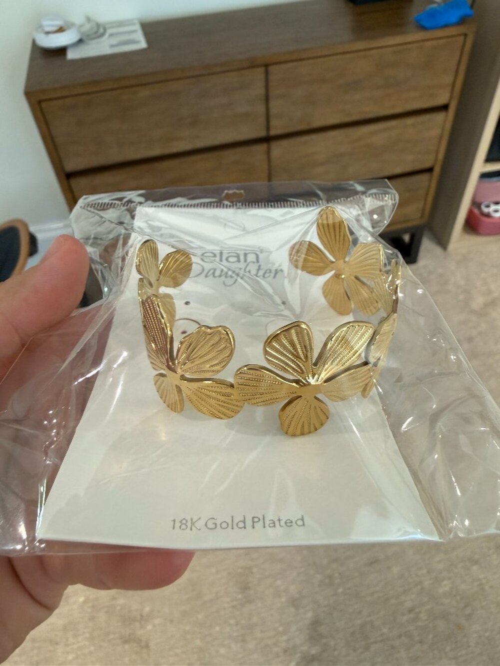 18k Gold Plated Flower Bracelet - Elan's Daughter New!